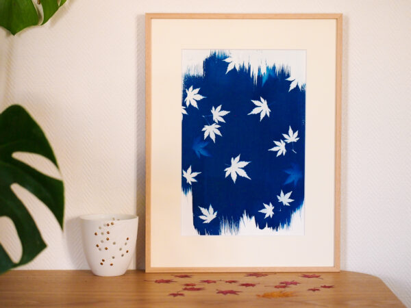 Cyanotype original "L'automne bleu" Collection éphémère VAGUE BLEUE